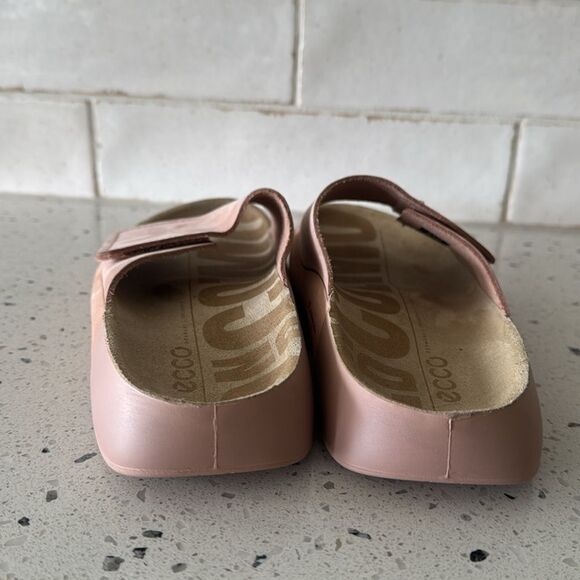 Ecco 2nd Cozmo Blush Pink Slide Sandals Nubuck Leather Casual Minimalist Size 37 - Picture 6 of 8